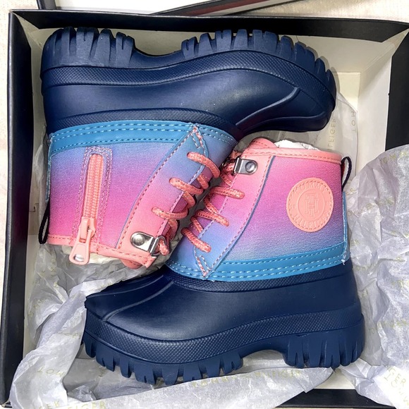 Toddler Little Girls Tommy Hilfiger Danni Ombre Duck Boots New 10 - Picture 8 of 8